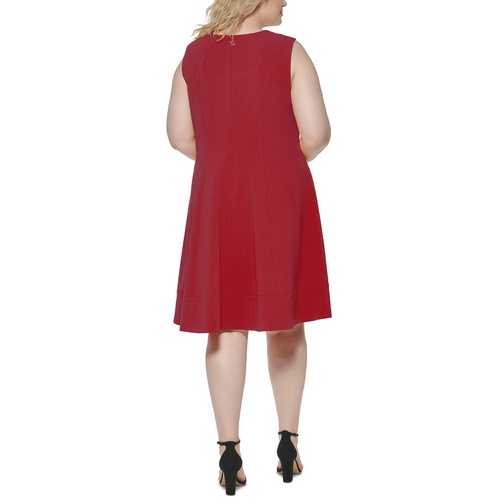 타미힐피거 Plus Size Seam-Detail Fit & Flare Dress