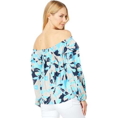 타미힐피거 Tommy Hilfiger Off-the-Shoulder Floral Ruffle Shirt