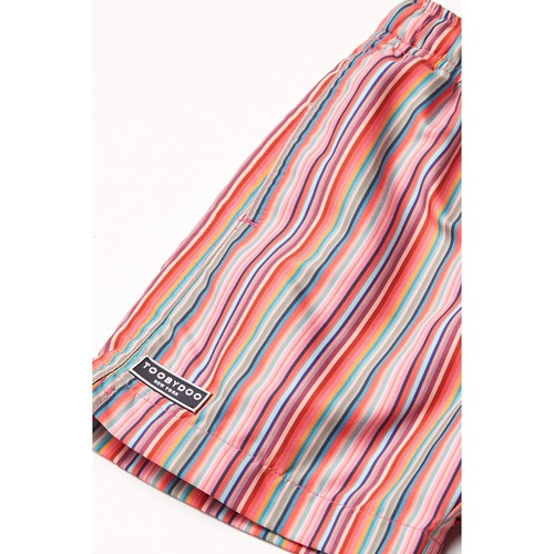  Toobydoo Retro Rainbow Stripes Classic Swim Shorts (Toddler/Little Kids/Big Kids)