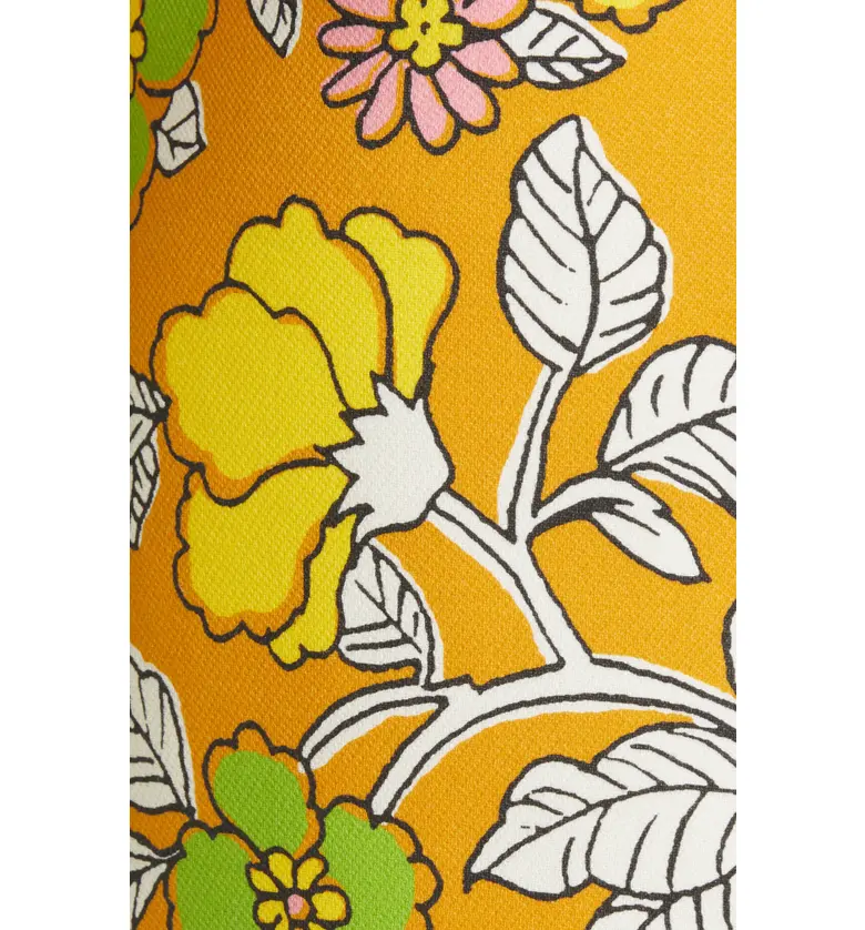 토리버치 Tory Burch Floral Print Twill Pencil Skirt_RUST WALLPAPER FLORAL