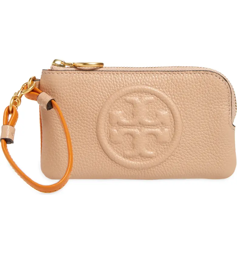 Tory Burch Perry Colorblock Leather Card Case_DEVON SAND