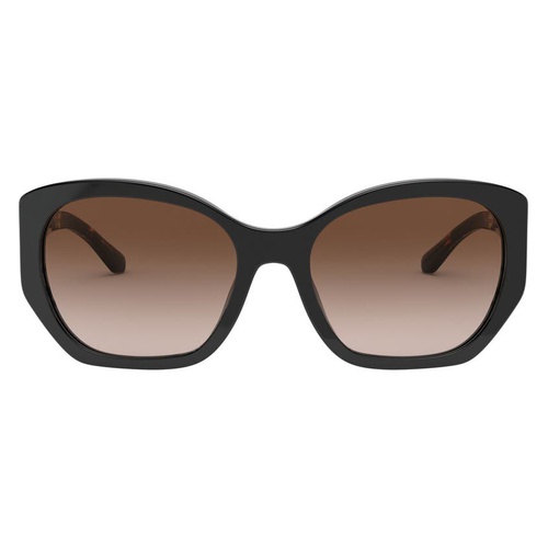 토리버치 Tory Burch 55mm Polarized Cat Eye Sunglasses_BLACK/ DK BROWN GRADIENT