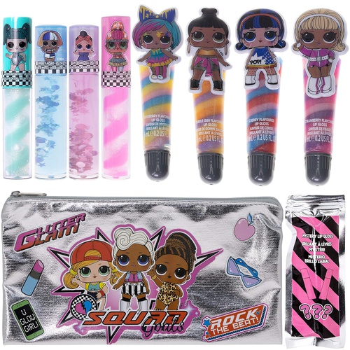  Townley Girl L.O.L. Surprise! Makeup Set with 8 Flavored Lip Glosses for Girls with 1 Surprise Lip Gloss Color and Flavor, Ages 5+