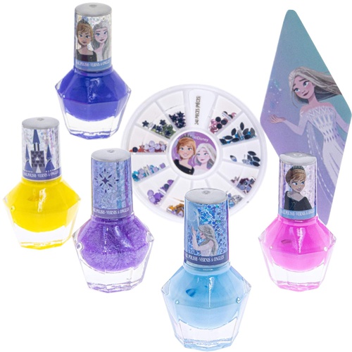  Townley Girl Frozen 2 Non-Toxic Peel-Off Nail Polish Set for Girls, Glittery and Opaque Colors, with Nail Gems, Ages 3+, for Parties, Sleepovers and Makeovers