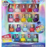 Townley Girl My Little Pony Kids Washable Super Sparkly Peel-Off Nail Polish Deluxe Set for Girls, 18 Colors