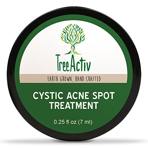  TreeActiv Cystic Acne Spot Treatment, Hormonal Acne Cream, Pimple Cream for Face, Back, and Body, 0.25 fl oz (7 ml)