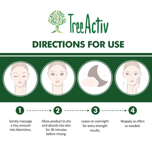  TreeActiv Cystic Acne Spot Treatment, Hormonal Acne Cream, Pimple Cream for Face, Back, and Body, 0.25 fl oz (7 ml)