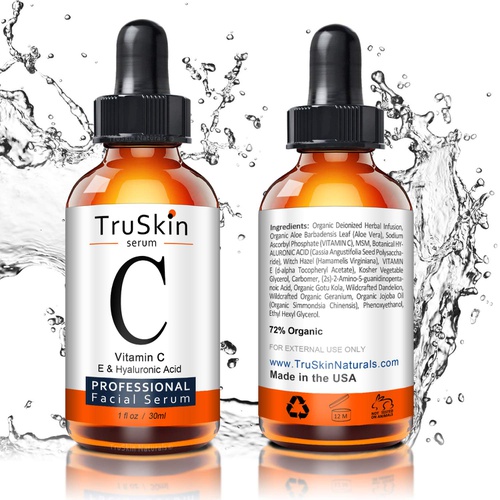  TruSkin Naturals TruSkin Vitamin C Serum for Face with Hyaluronic Acid, Vitamin E, Witch Hazel, 1 fl oz