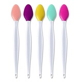 TrueColor Lip Brush Exfoliating,Double-Sided Silicone Lip Scrub Brush Applicator Wand Tool for Plump Smoother Fuller Lip Appearance(5PCS)