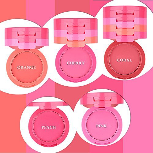  Ucanbe Waterproof 5 Colors Blusher Palette With Blush Brush