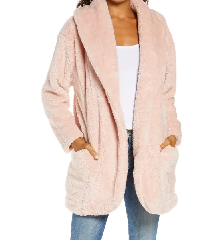UGG Annona Faux Shearling Travel Cardigan_ROSEWATER