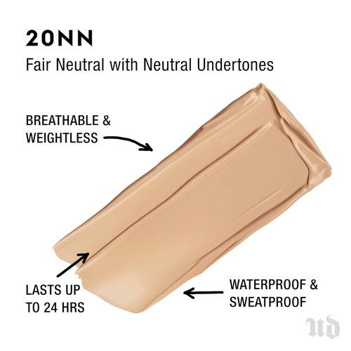  Urban Decay Stay Naked Weightless Liquid Foundation, 20NN - Buildable Coverage with No Caking - Matte Finish Lasts Up To 24 Hours - Waterproof & Sweatproof - 1.0 oz