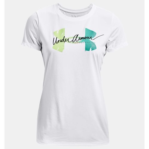 언더아머 Underarmour Womens UA Tech Solid Script Logo Short Sleeve