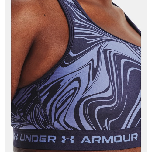 언더아머 Underarmour Womens Armour Mid Crossback Print Sports Bra
