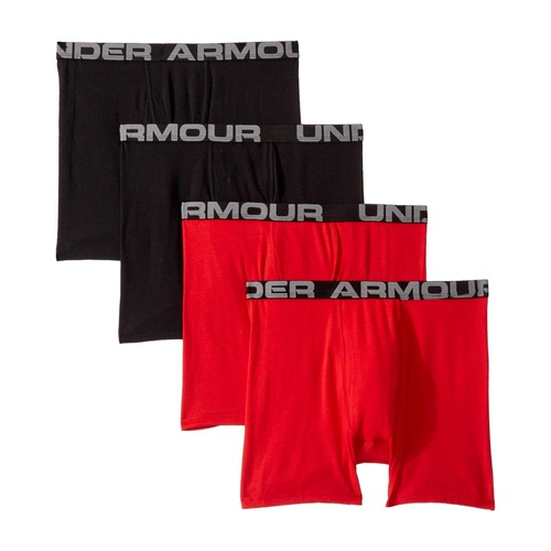 언더아머 Under Armour Kids 4-Pack Core Cotton Boxer Set (Big Kids)