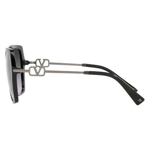  Valentino 57mm Geometric Sunglasses_BLACK/ GRADIENT BLACK