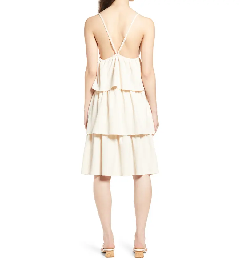  VERO MODA Kimber V-Back Tiered Empire Dress_BIRCH