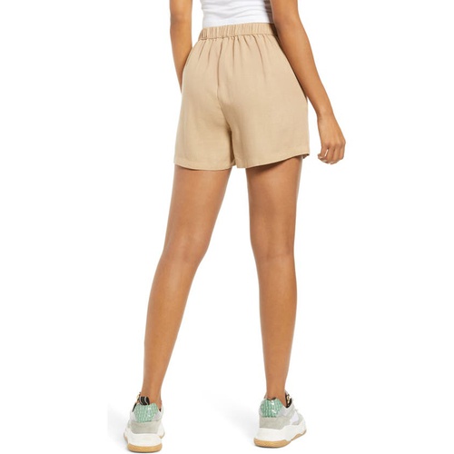  VERO MODA High Waist Linen Blend Shorts_NOMAD