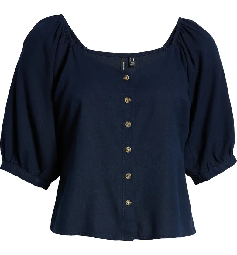  VERO MODA Astimilo Puff Sleeve Top_NAVY BLAZER