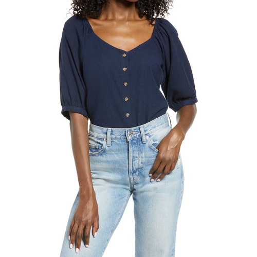  VERO MODA Astimilo Puff Sleeve Top_NAVY BLAZER