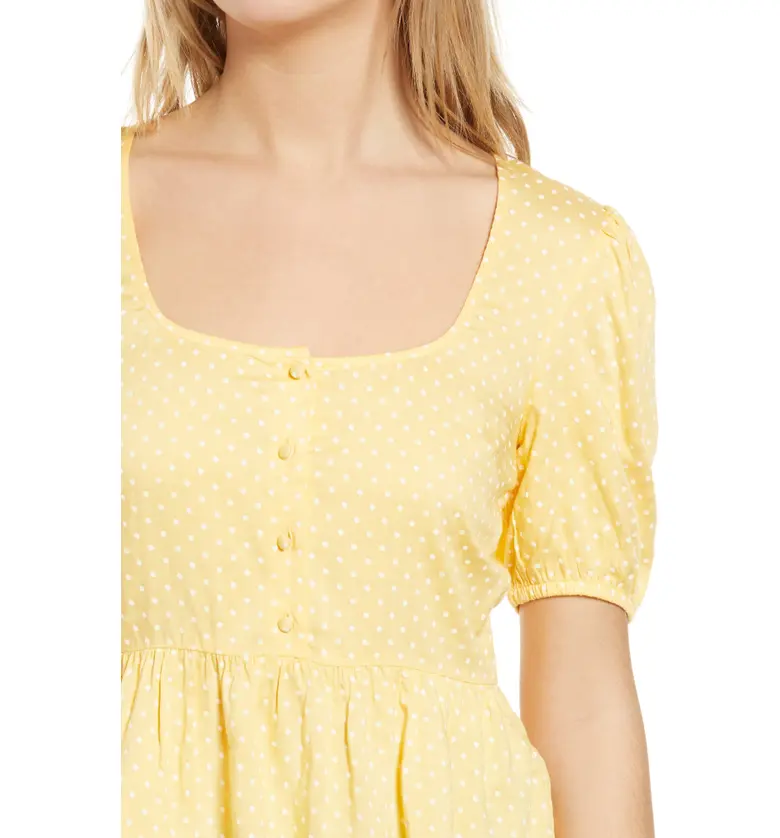  VERO MODA Smocked Polka Dot Top_CORN SILK