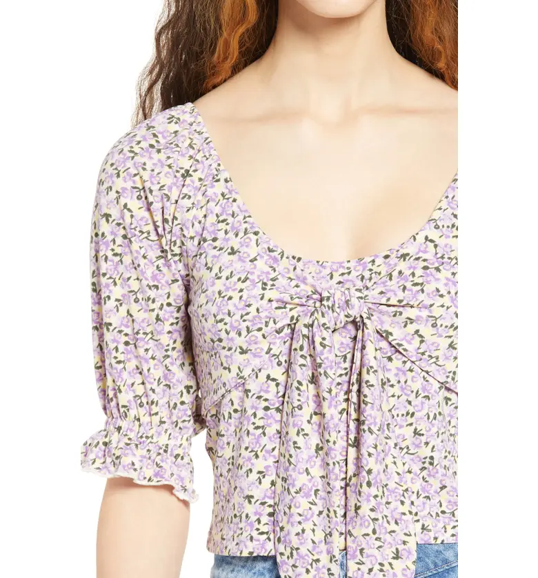  VERO MODA Kimmie Floral Tie Front Top_BIRCH