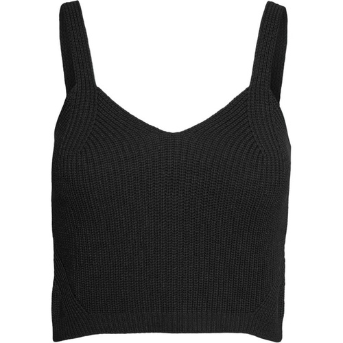  VERO MODA Henja Crop Sweater Tank Top_BLACK