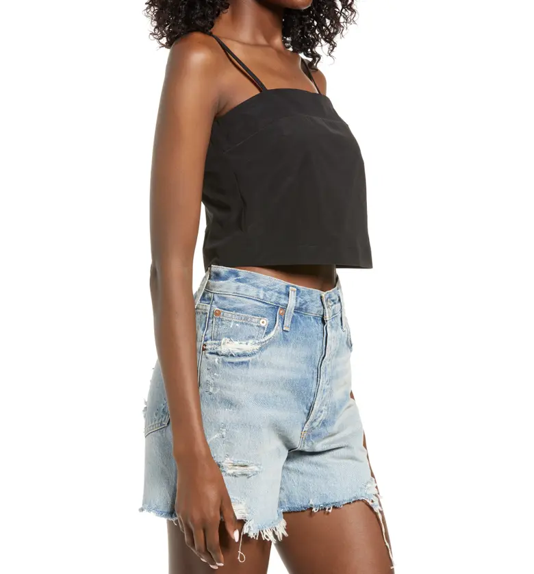  VERO MODA Giana Woven Crop Cami_BLACK