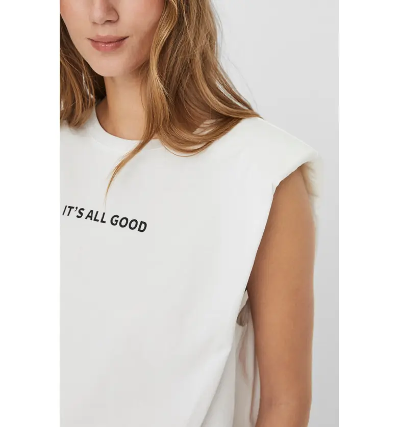  VERO MODA Hollie Strong Shoulder Graphic Tank_SNOW WHITE