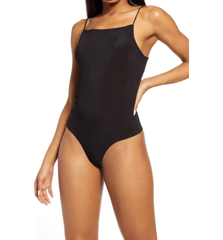  VERO MODA Kelli Singlet Bodystocking Thong Bodysuit_BLACK