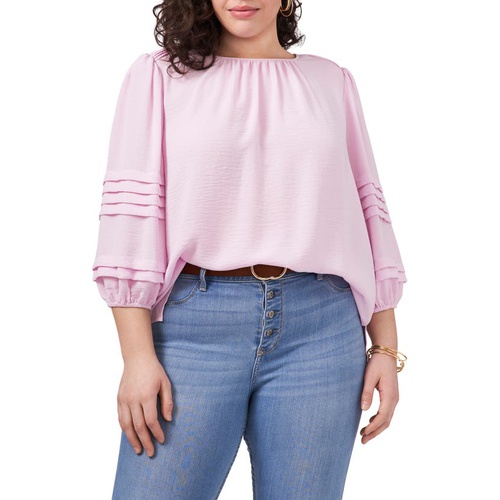  Vince Camuto Pleated Sleeve Gauze Blouse_CORSAGE PINK