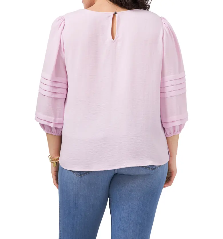  Vince Camuto Pleated Sleeve Gauze Blouse_CORSAGE PINK