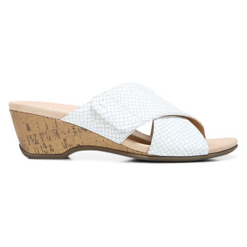 바이오닉스 Vionic Leticia Snake Embossed Wedge Slide Sandal_WHITE LEATHER