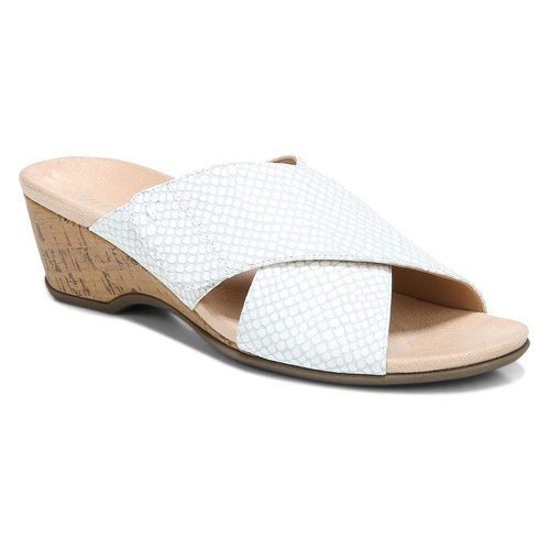 바이오닉스 Vionic Leticia Snake Embossed Wedge Slide Sandal_WHITE LEATHER