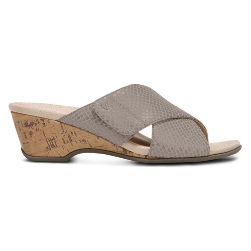 바이오닉스 Vionic Leticia Snake Embossed Wedge Slide Sandal_ALUMINUM LEATHER