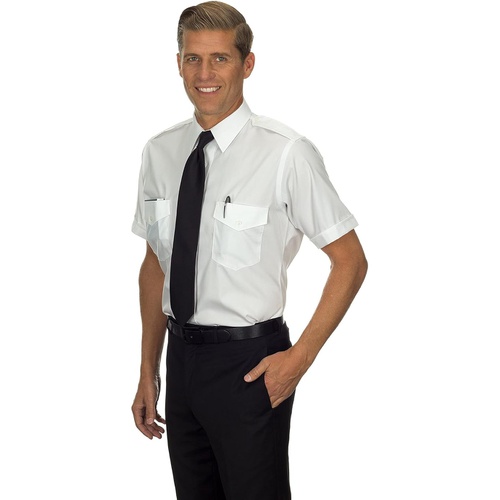  Van Heusen Mens Dress Shirts Short Sleeve Pilot Shirt Solid Spread Collar
