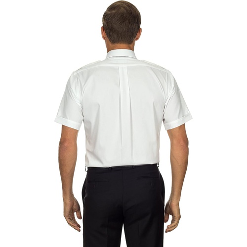  Van Heusen Mens Dress Shirts Short Sleeve Pilot Shirt Solid Spread Collar
