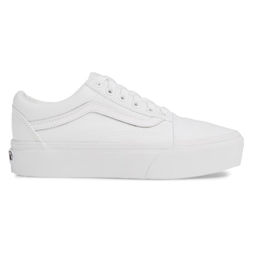 반스 Vans Old Skool Platform Sneaker_TRUE WHITE