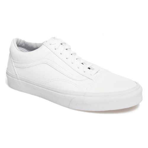 반스 Vans Old Skool Sneaker_TRUE WHITE TUMBLE LEATHER