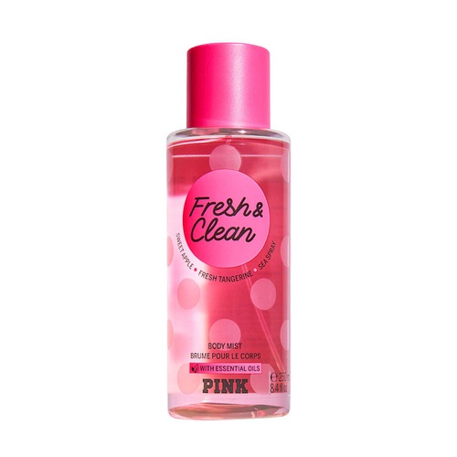 빅토리아시크릿 Victorias Secret Pink Collection Fresh and Clean Body Mist Fresh with Bright Apple, Sea Spray & Fresh Tangerine Womens Fragrance Perfume