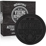Viking Revolution Activated Charcoal Soap for Men w/Dead Sea Mud  Men’s Body and Face Soap  Manly Black Facial Care Soap Bar to Cleanse Blackheads - Peppermint & Eucalyptus Scent