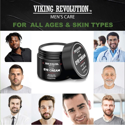  Viking Revolution Natural Eye Cream for Men - Mens Eye Cream for Anti Aging, Dark Circle Under Eye Treatment.- Mens Eye Moisturizer Wrinkle Cream - Helps Reduce Puffiness, Under Eye Bags and Crowsfe