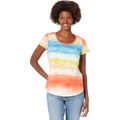 Vince Camuto Short Sleeve Scoop Neck Ombre Reflect