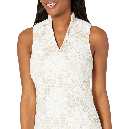  Vince Camuto Lace High Neck Bodycon with Scallop Hem