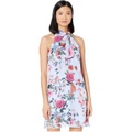 Vince Camuto Printed Chiffon Bow Neck Float