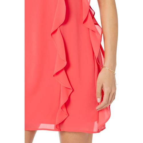  Vince Camuto Chiffon Halter Float Dress with Ruffle Seam Detail