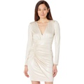 Vince Camuto Long Sleeve Cocktail Dress with Ruched Wrap Skirt