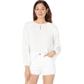 Vince Camuto Long Sleeve Keyhole Front Rumple Peasant