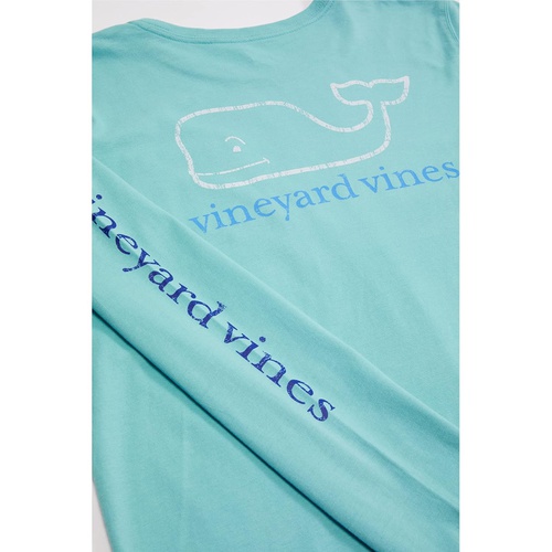  Vineyard Vines Kids Tri-Tone Whale Long Sleeve Pocket T-Shirt (Toddleru002FLittle Kidsu002FBig Kids)