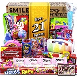VINTAGE CANDY CO. 21ST BIRTHDAY RETRO CANDY GIFT BOX - 2000 Decade Childhood Nostalgia Candies - Fun Funny Gift Idea - Turning 21 Gag Basket - PERFECT For Man Or Woman Turning TWEN